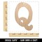 Letter Q Uppercase Cute Typewriter Font Unfinished Craft Wood Holiday Christmas Tree DIY Pre-Drilled Ornament